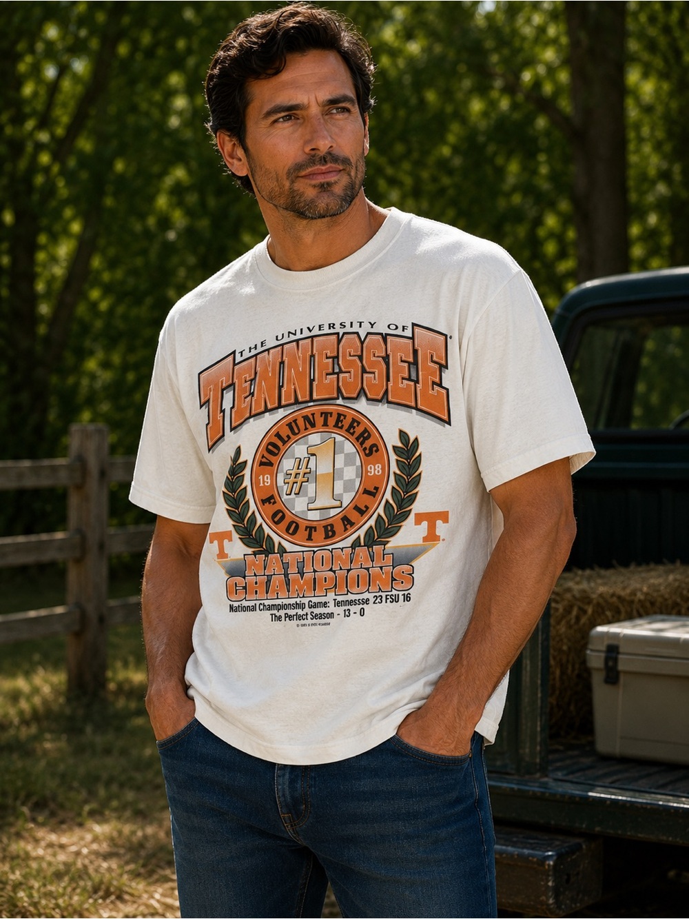 Vintage 1998 Tennessee Volunteers Football National Champions T-Shirt Oneita XL